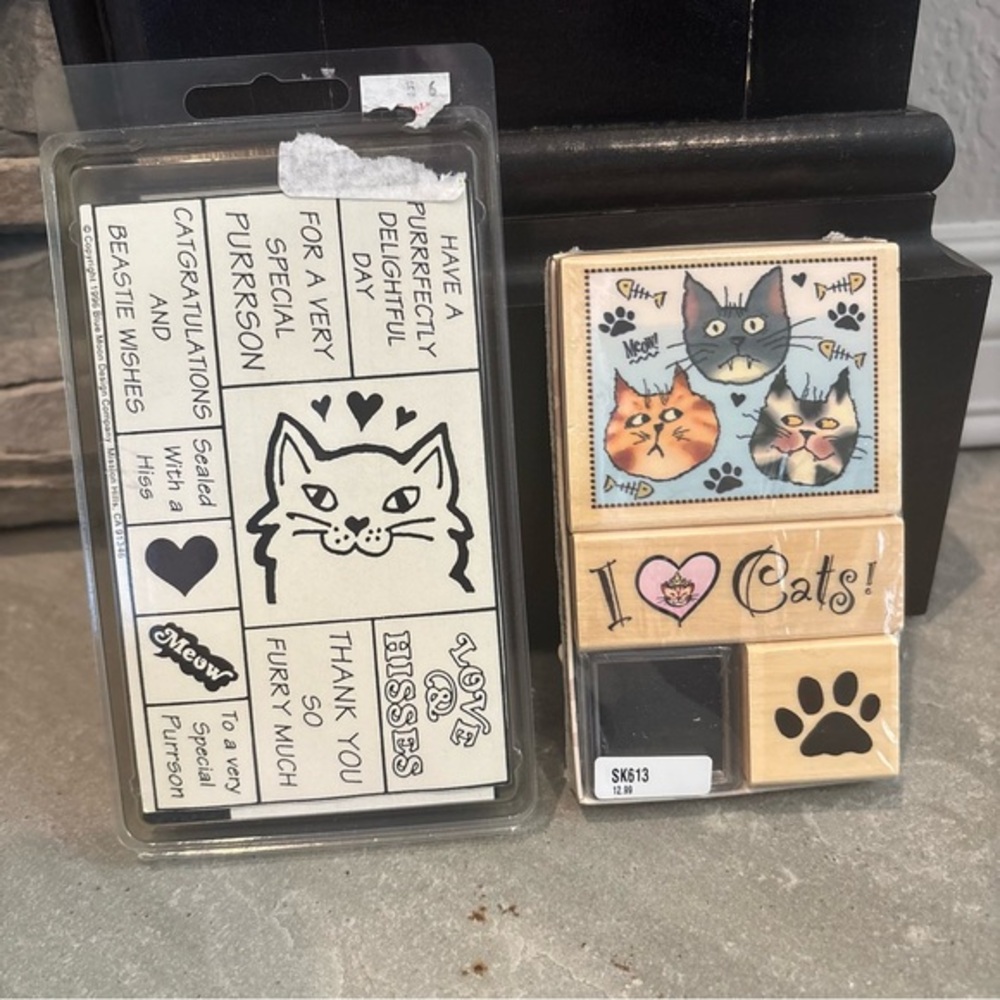Vintage‎ Cat Themed Rubber Stamps Crafts Scrapbooking Cat Lovers Bundle New!